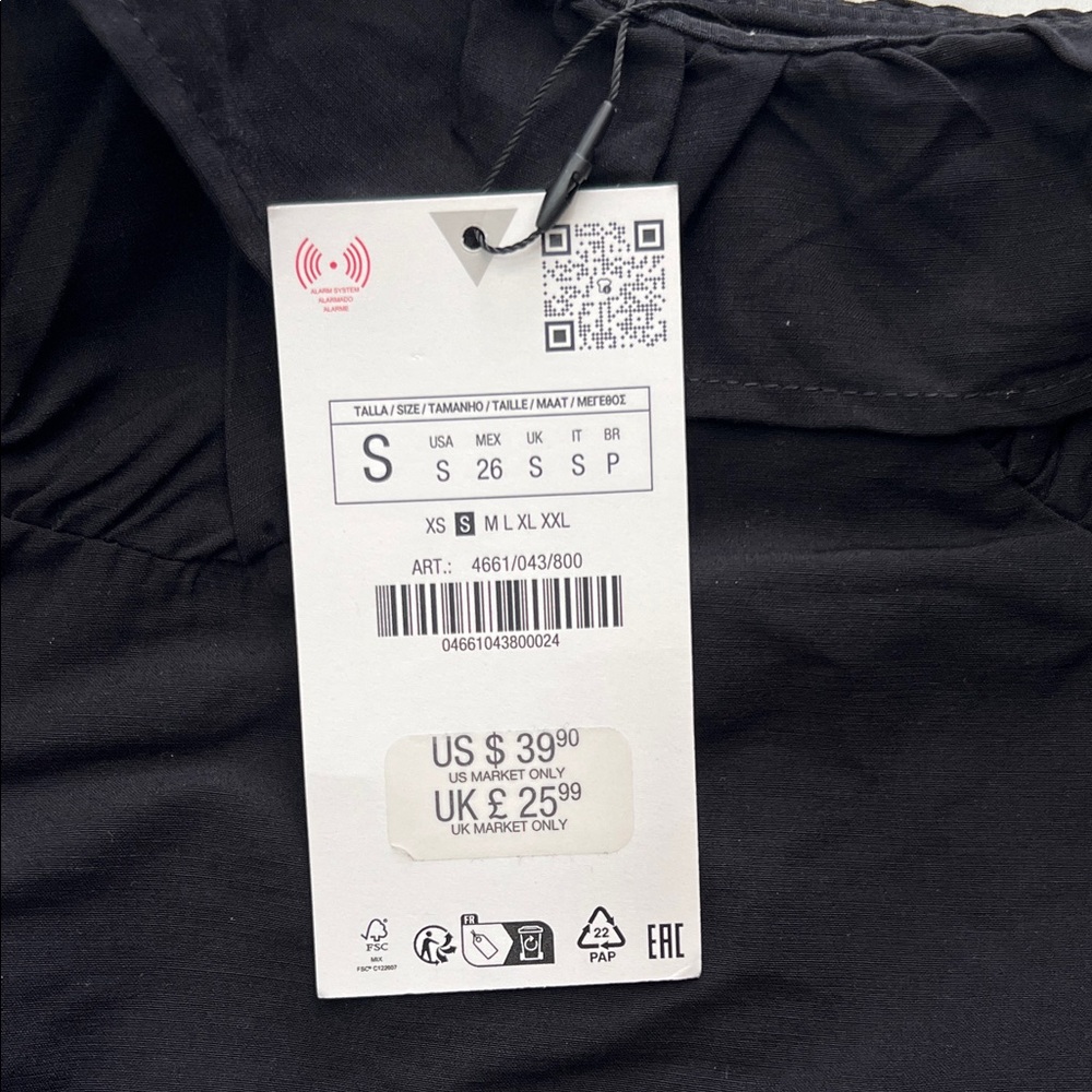 NWT Zara Black Ruffle Crop Top Ruffed - Picture 6 of 8